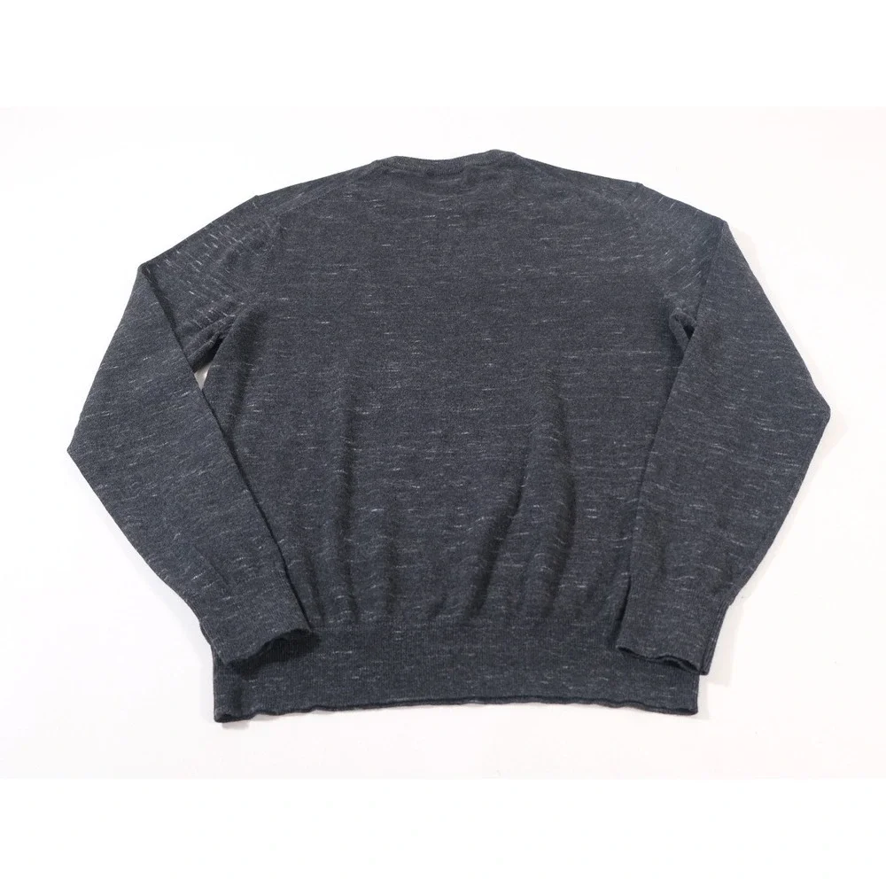 ROWM Sweater Mens Medium Gray Pullover Crew Neck Marled Knit Long Sleeve Cotton